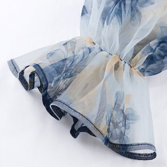 Printed Mesh Elegant Navy Women Fashion Jumpsuit - Picture 5 of 6